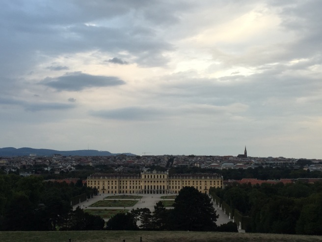 View from the gardens of the Schoenbrunn of all of Vienna
